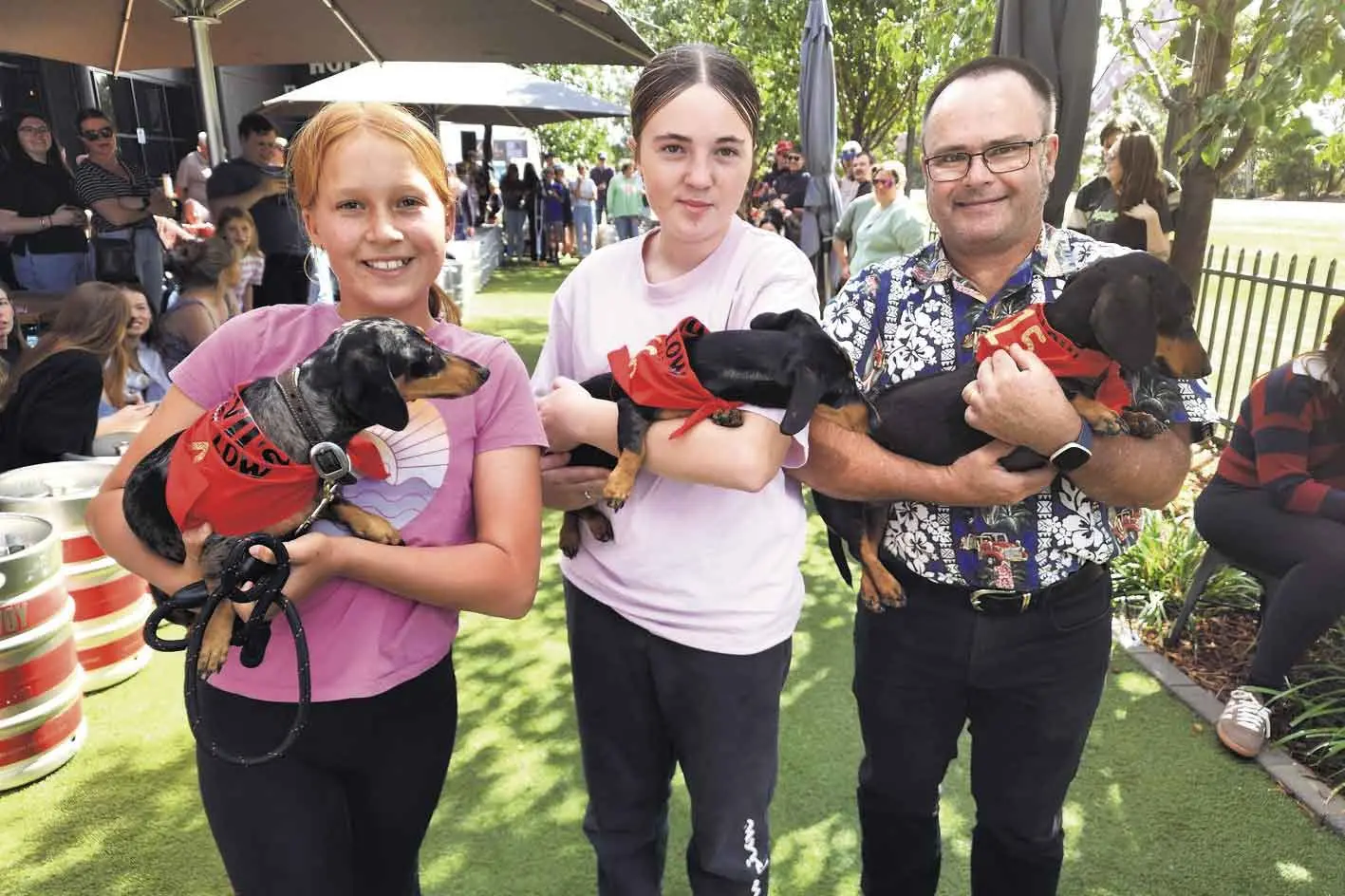 <p>The finalists and how they finished. Melissa with \\u201CFlicka\\u201D (champion), Kellie with \\u201CLenny\\u201D (third), and Keiran and \\u201CBarry\\u201D (second). Photo: Dubbo Photo News. </p>\\n
