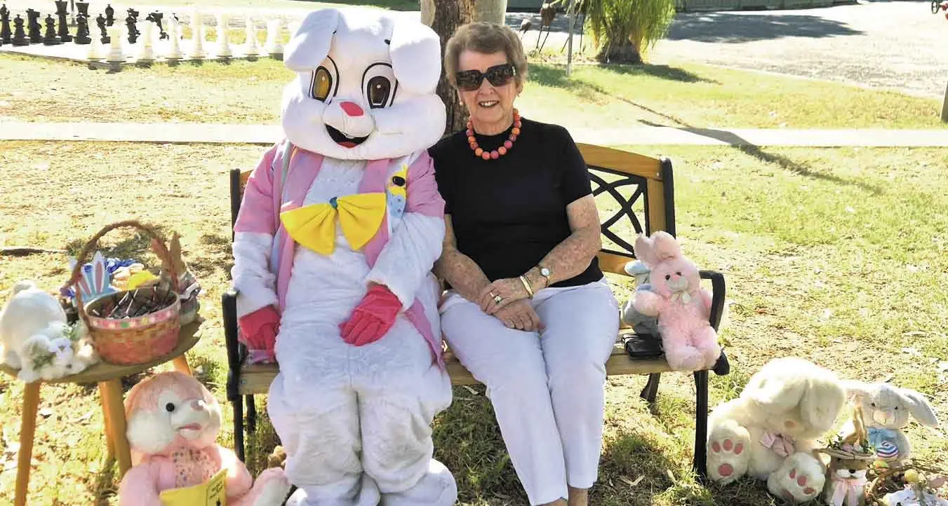 Easter Bunny gift to Trangie Hospital Auxiliary