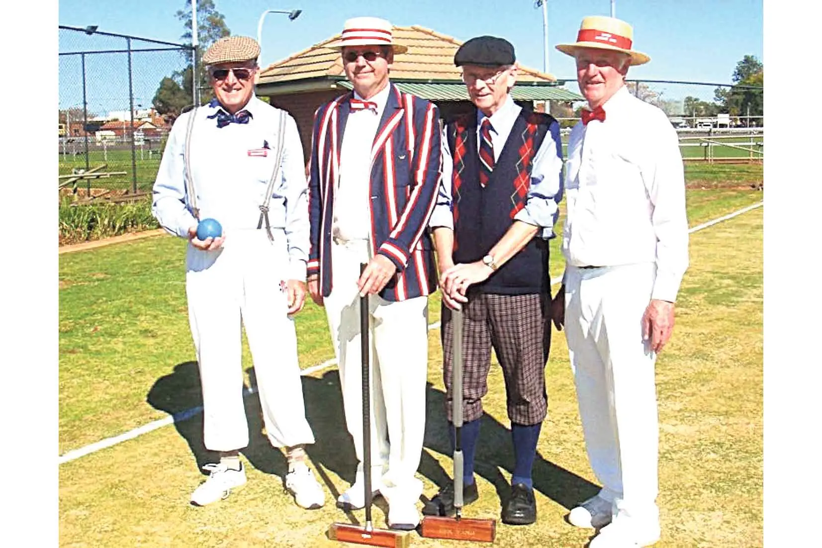 <p>Pip, pip, ho! Saturday, September 24, 2016 marked the 95th anniversary of Dubbo City Croquet Club, with both the elegant ladies and stylish gents, including, Tom Barclay, Chris Dalitz, Ben Vang, and Peter Heywood, all dressing in period costume for the day. Photo: Supplied</p>\\n