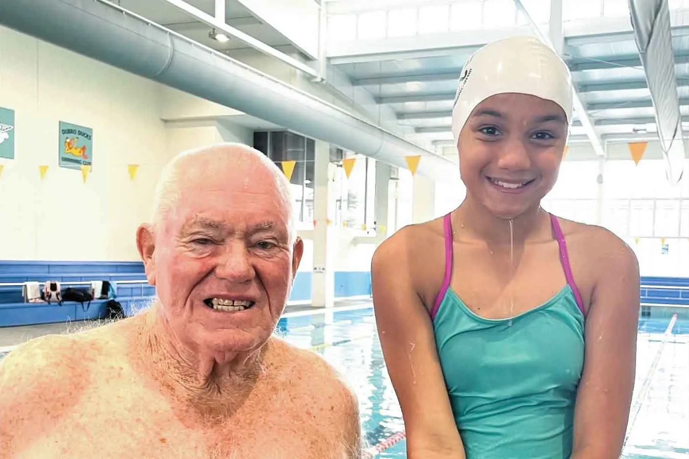 <p>Henry and Mia on the pool deck. Photo: Supplied</p>\\n