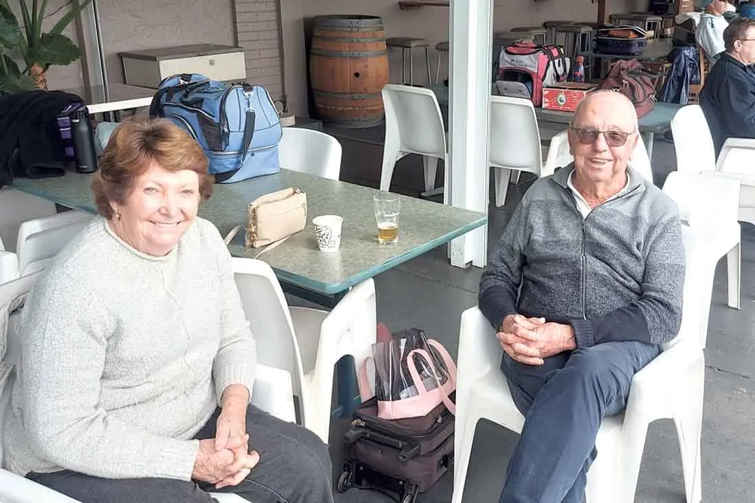 <p>Avid Sunday bowls supporters, Gaye Carrington and Michael Twohill. Photos: Crackerjack</p>\\n