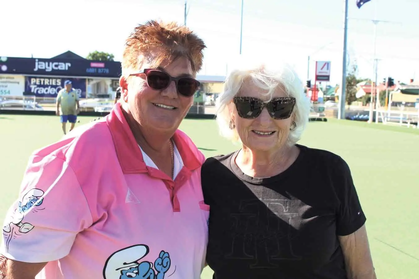 <p>Sharon and Gaye enjoying Saturday bowls. Photo: Dubbo Photo News. </p>\\n