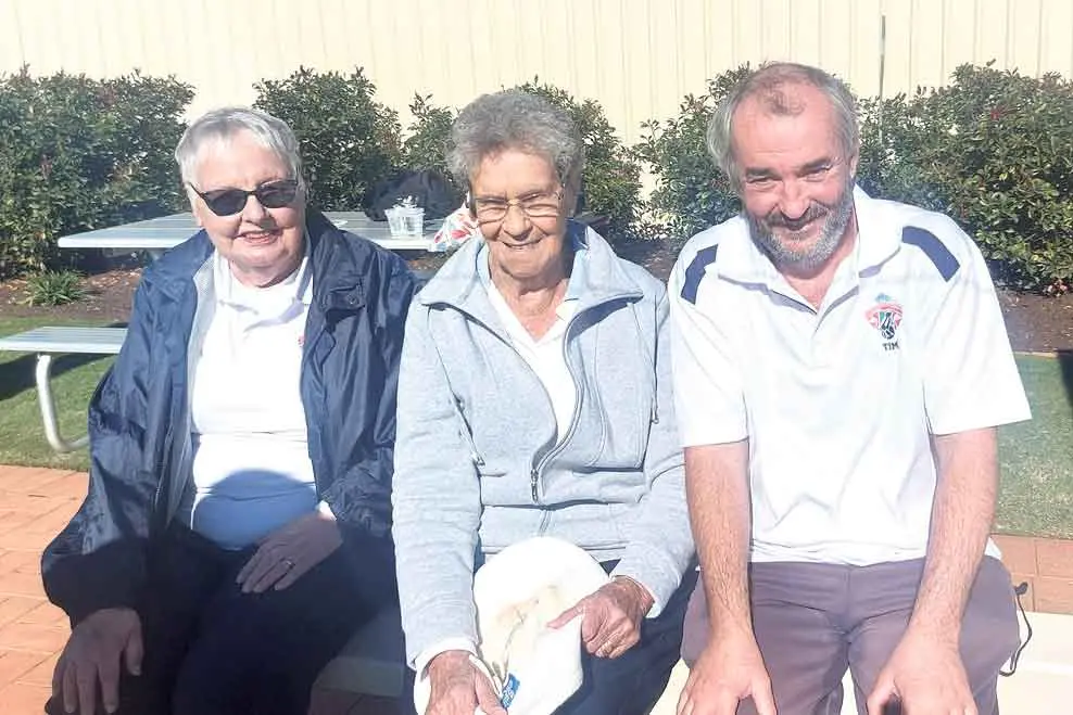 <p>Pat Sherwin, Ruby Stockings and Tim Moore. Photo: Supplied. </p>\\n