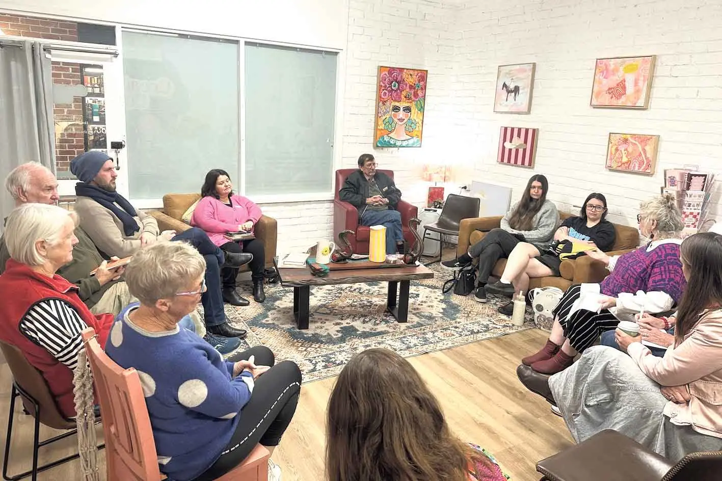 <p>Creatives consulting with senior arts representatives in Narromine on June 1. Photo: Dubbo Photo News/Sharon Bonthuys</p>\\n