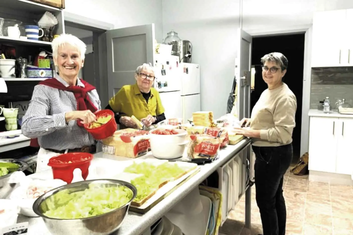 <p>Cooking-up a storm for the Macquarie Home Stay service recently, Gilgandra CWA volunteers, from left, Helen Oats, Jane Coxedge, and Lisa Scotti. Photo: Supplied </p>\\n