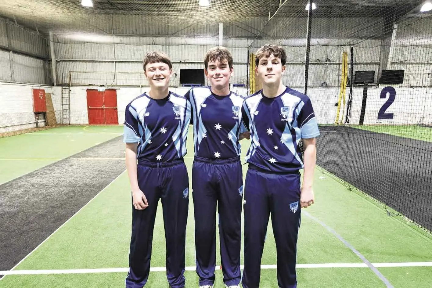 <p>No nets, no home, no problem! Local indoor cricketers excelling against the odds by being selected in rep teams, from left, Will Mckenzie, Harry Coady, and Talen Ramsay. Photo: Supplied</p>\\n