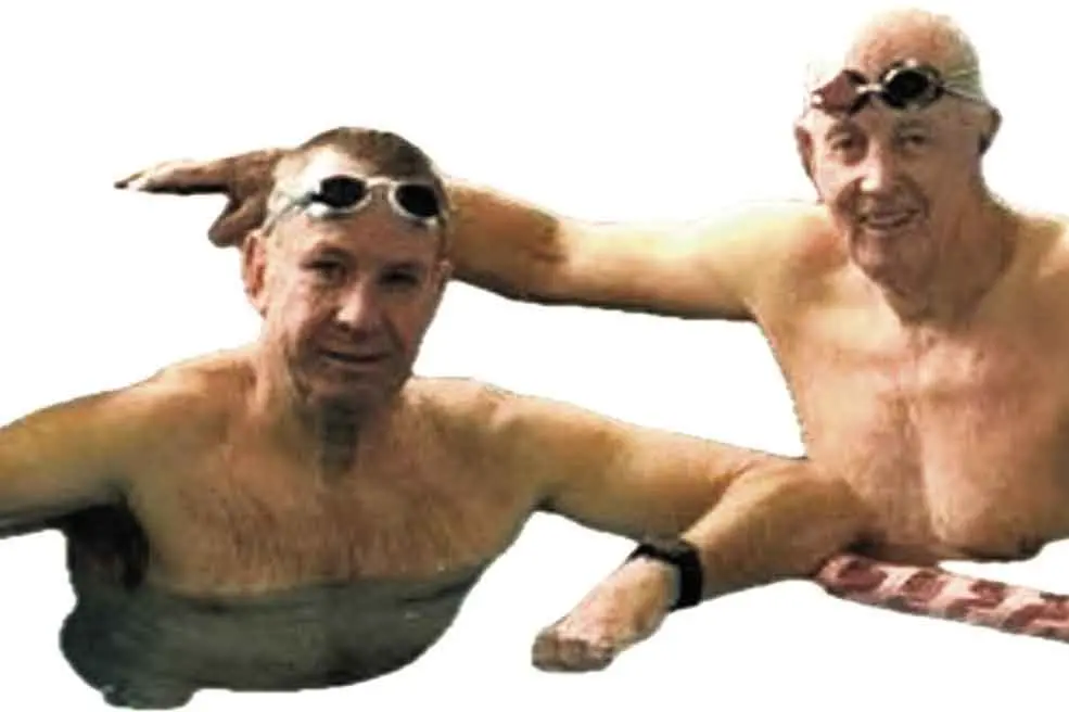 <p>Dubbo Ducks Brace Relay place-getters, Peter Allen and Peter Hargreaves. Photo: Supplied</p>\\n