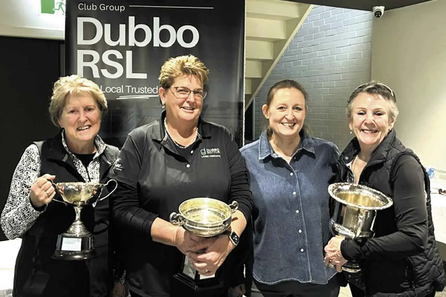 <p>Scratch winners Carmel Sherlock-Foyster (Div 2), Deb Murray (Div 1), Melanie Pickett (general manager), Helen Pelham (Div 3). Photo: Supplied</p>\\n