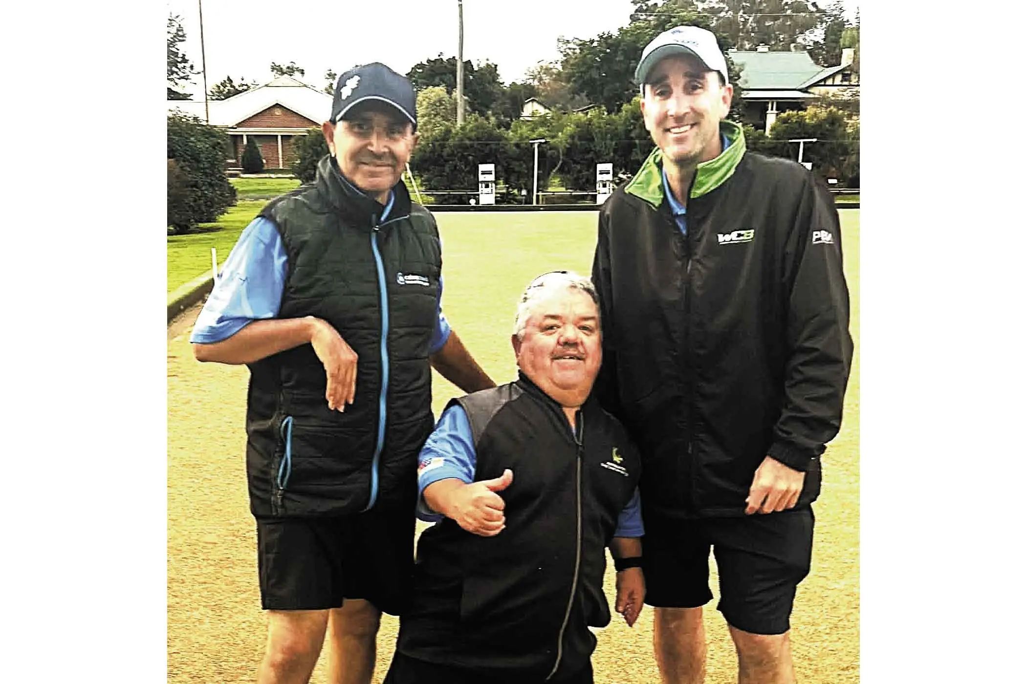 <p>West Dubbo Bowls Manager, Anthony Brown (centre), teamed-up with NSW Para test team-mates, Micheal Vassallo and Aron Kelly from the NSW Para test team to finish fourth at Gulgong over the weekend. Photo: Supplied</p>\\n