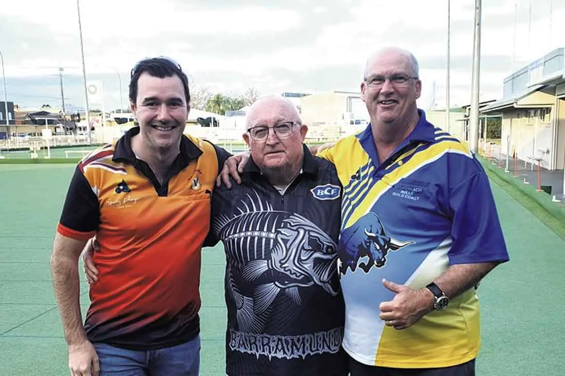 <p>Triples winners: Trevor Sharpham, Eric Bradshaw and Matt Quill. Photos: Back Bowls</p>\\n
