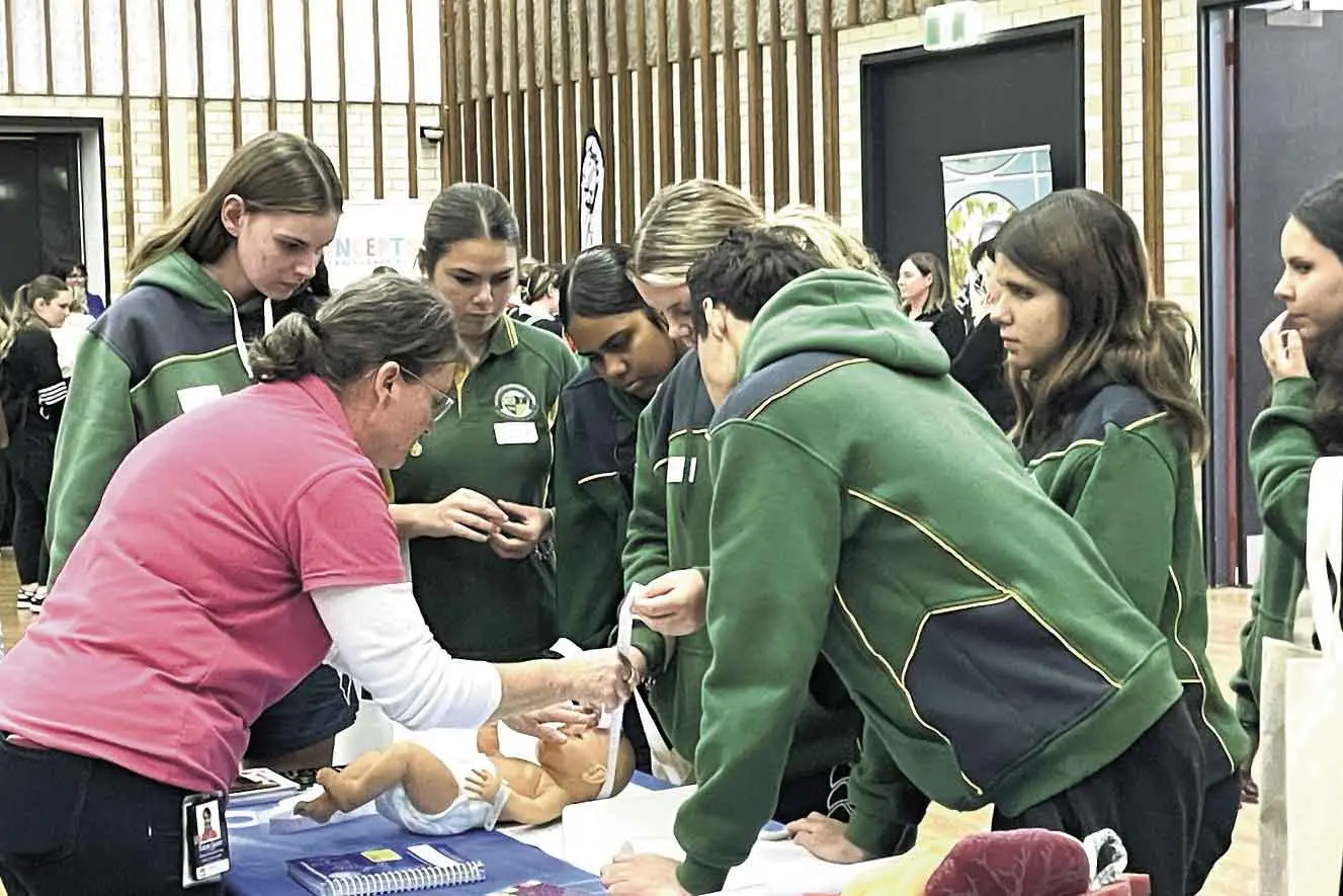 <p> Exploring careers with pre-kindies, an exhibition at Dubbo\\u2019s 2024 Early Childhood Education forum. Photo: Supplied</p>\\n