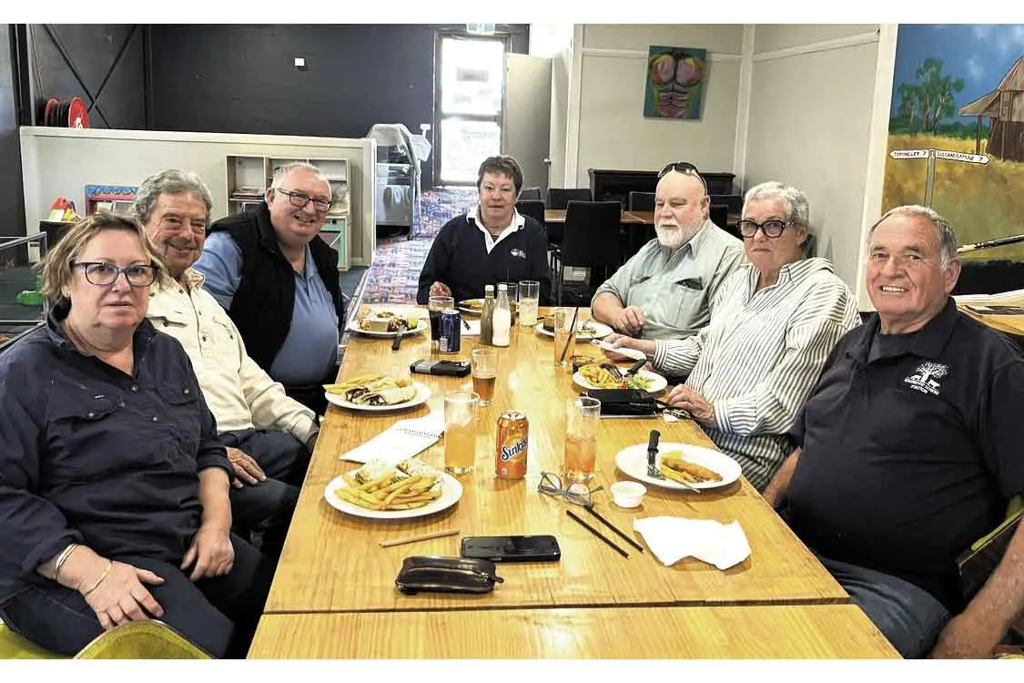 <p>Mayor Ewen Jones (third from left) with Tomingley residents at the recent meet-and-greet. Photo: Supplied</p>\\n