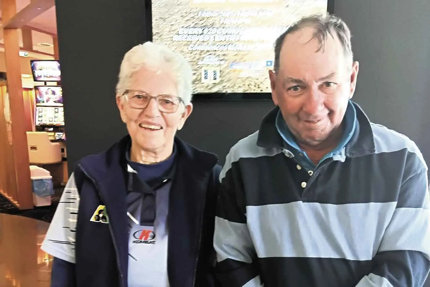 <p>Saturday winners Annette McMillan and Anthony Coe. Photo: Back Bowls </p>\\n