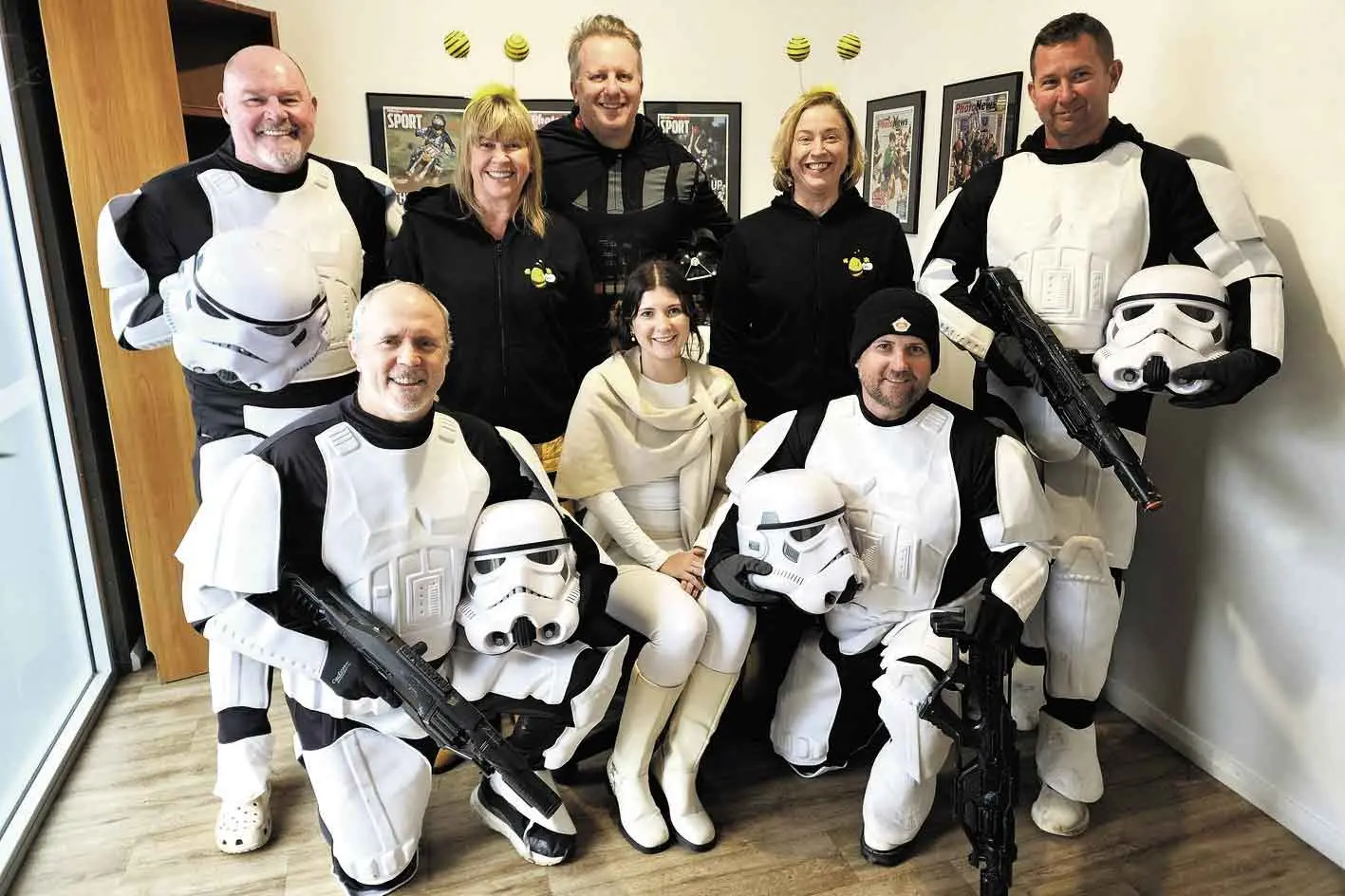 <p>Variety Backyard Bash participants from the Star Wars and Bashful Bee teams: (standing) Justin Browne, Sonya Link, Chris Dale, Mandy Parker and Adrian Rowatt. Front, Murray Harris, Elizabeth McNally and Christian McNally. Photos: Dubbo Photo News/Ken Smith</p>\\n