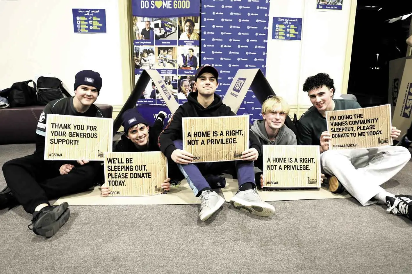<p>Highlighting homelessness in Dubbo, Vinnies Community Sleepout draws attention to the growing number of people experiencing and at risk of literally having nowhere to lay their head each night in the region. Photo: St Vincent de Paul Society</p>\\n