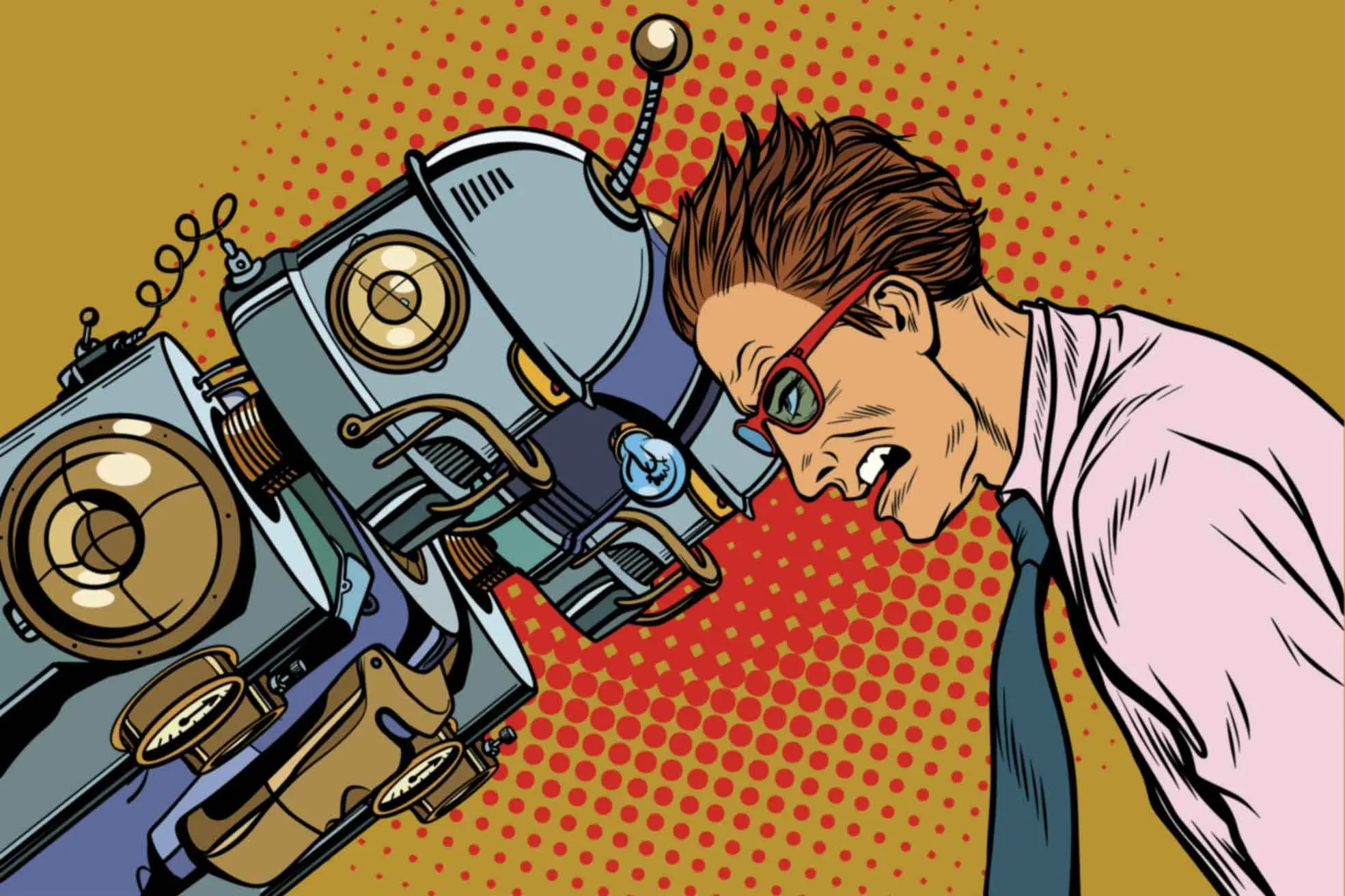 <p>Going head-to-head with AI: Like the forecast wonders of 3-D television, the paperless office, the Segway, and the microwave oven, the AI office revolution may in time prove to be not so much a replacement for the human touch, but just another tool to help us do our jobs better. Photo: Bigstockphoto</p>\\n