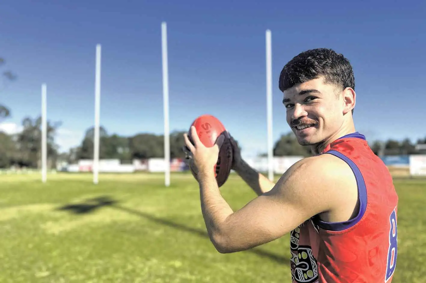 <p>Ball in hand, Player of the Match in Dubbo Demons\\u2019 recent 15.12. 102 to 6.9. 45 victory over reigning champs, the Bathurst Bushrangers, 21-year-old full-forward Brodi Williams. Photo: Supplied</p>\\n
