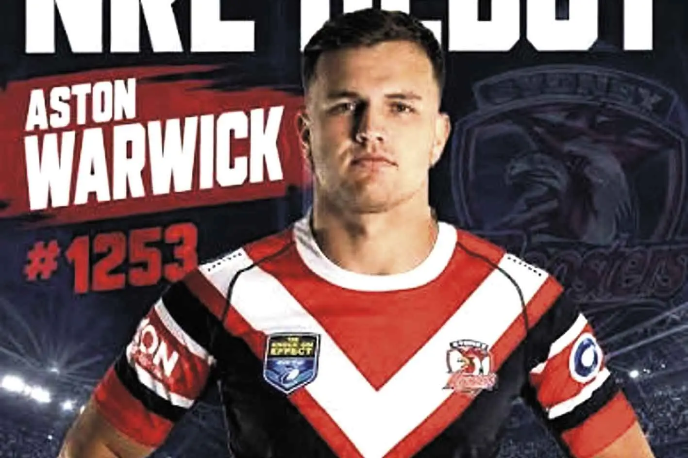 <p>Footballing family: Aston Warwick made his NRL debut coming-off the interchange bench for Sydney Roosters in their clash against the South Sydney Rabbitohs last Friday night. Photo: Sydney Roosters</p>\\n