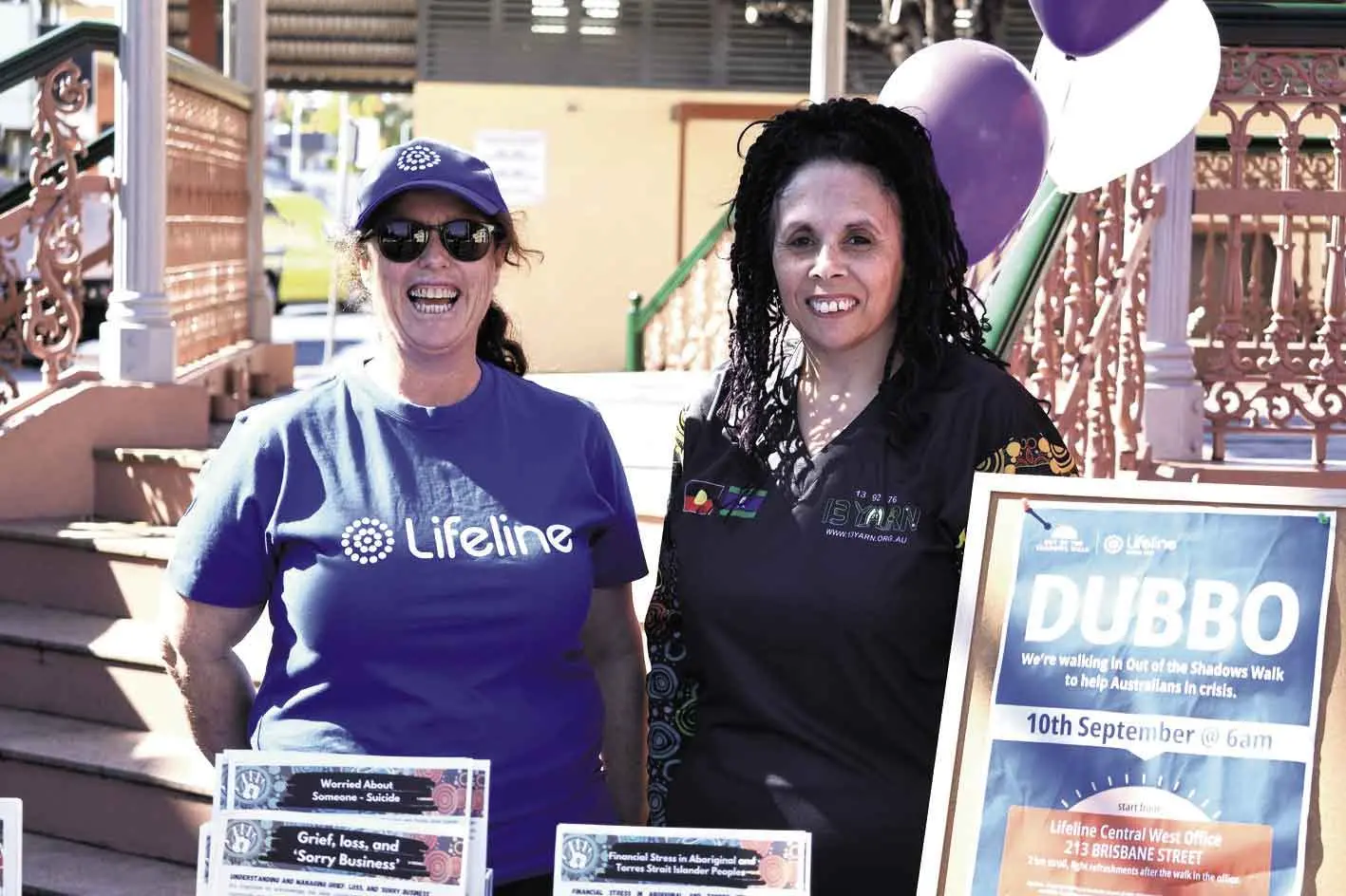 <p>Jodie from LIfeline and Belinda from 13 YARN. Photo: Dubbo Photo News</p>\\n