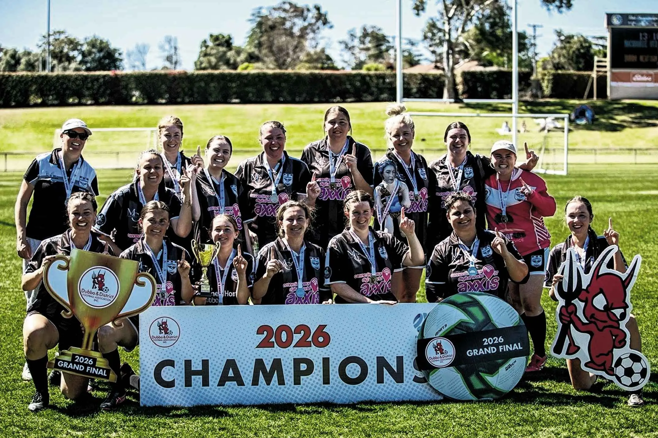 <p> Smiles all-round, the Newtown Women\\u2019s AAW Division Two winners. </p>\\n