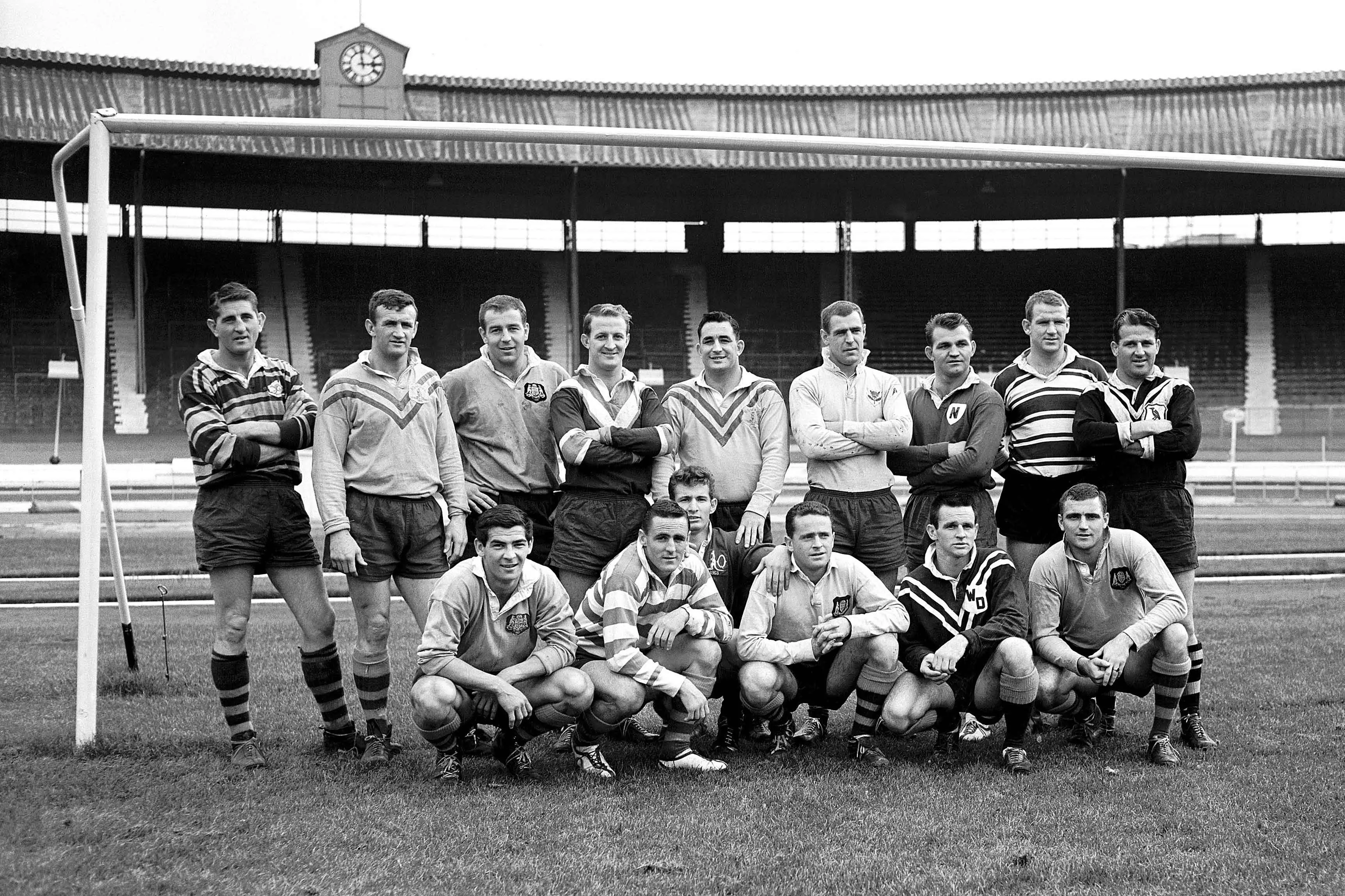 <p>Former Dubbo High footballer Ian Walsh is pictured (back row, middle) with the Australia squad for their 1963-64 tour of Great Britain and France. The full line-up is, back row, Paul Quinn, Brian Hambly, Dick Thornett, John Raper, Ian Walsh, Ken Thornett, Peter Dimond, Peter Gallagher, Noel Kelly, front row, Ken Irvine, Jim Lisle, Graeme Langlands, Barry Muir, Earl Harrison, Reg Gasnier. Photo: AAP/PA/Alamy/S&G and Barratts/\\u00A9EMPICS GP</p>\\n